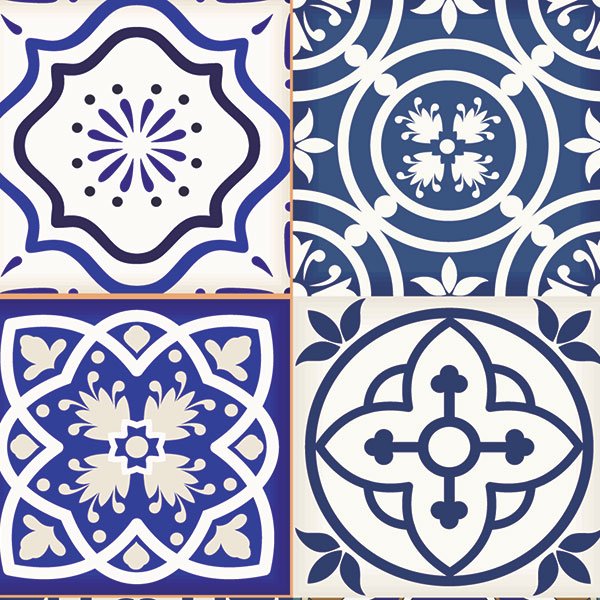 Wall Stickers: Indigo Mosaic Tiles