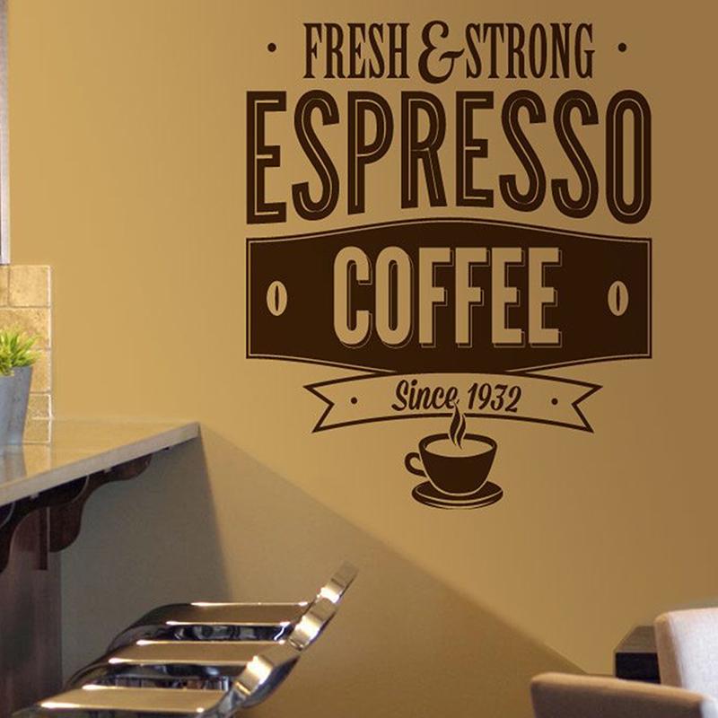 Wall Stickers: Fresh & Strong Espresso Coffee