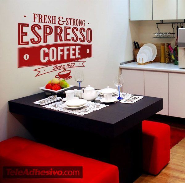 Wall Stickers: Fresh & Strong Espresso Coffee