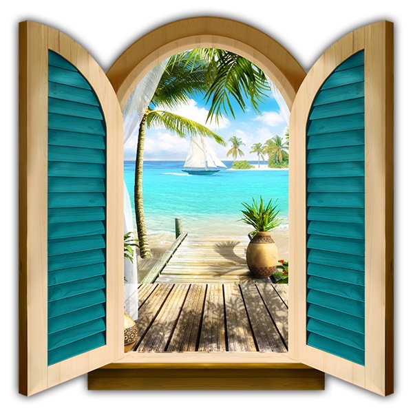 Wall Stickers: Window Paradise by the sea