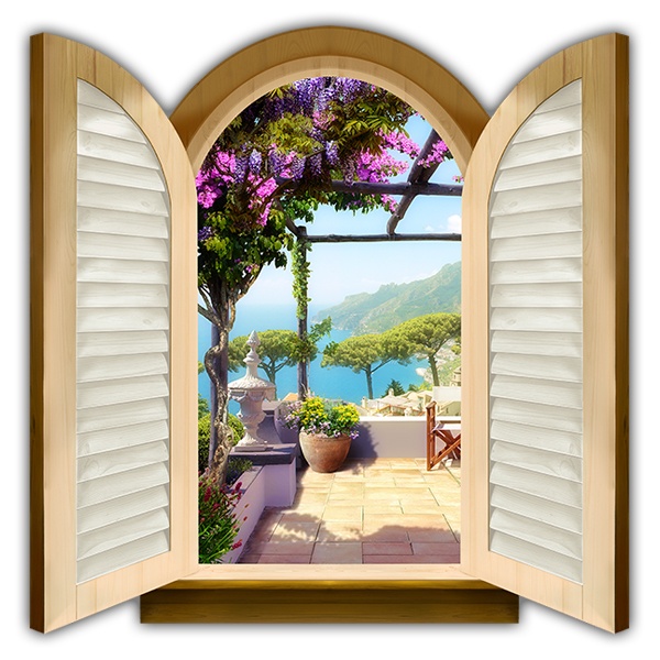 Wall Stickers: Window terrace overlooking the sea