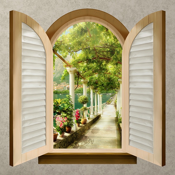 Wall Stickers: Window Footbridge across the Lake