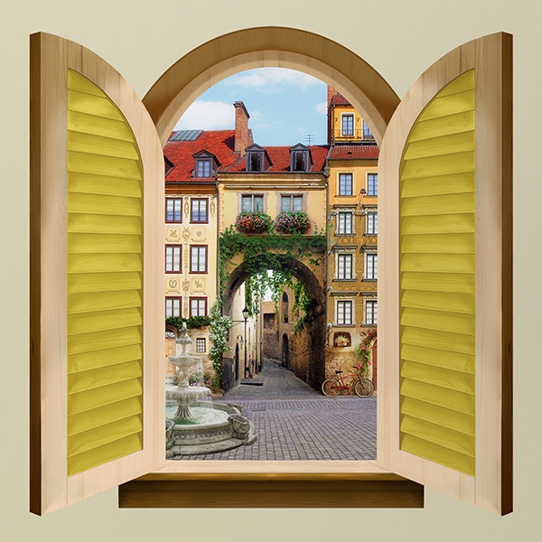 Wall Stickers: Window Gate to old town