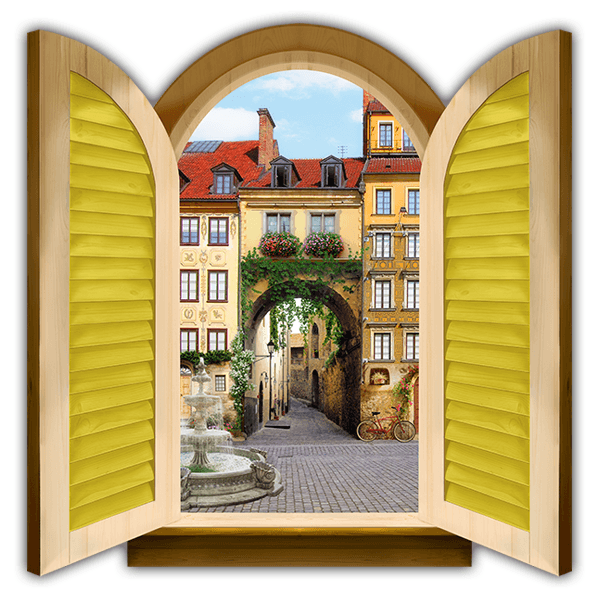 Wall Stickers: Window Gate to old town 0