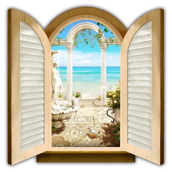 Wall Stickers: Window Arches overlooking the sea