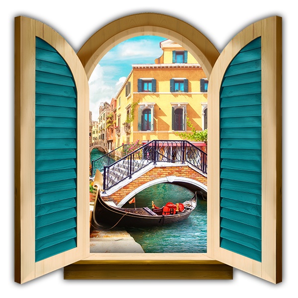 Wall Stickers: Window Bridge over canal of Venice