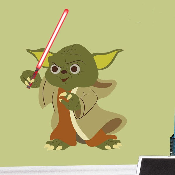 Stickers for Kids: Yoda with laser sabre 1