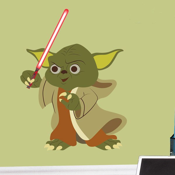 Stickers for Kids: Yoda with laser sabre