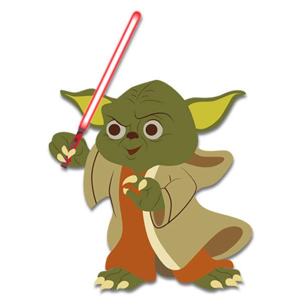 Stickers for Kids: Yoda with laser sabre