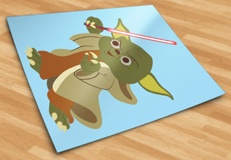 Stickers for Kids: Yoda with laser sabre 5