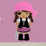 Stickers for Kids: Buccaneer pink patch 3