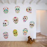 Wall Stickers: Kit of 8 Mexican Skulls 3