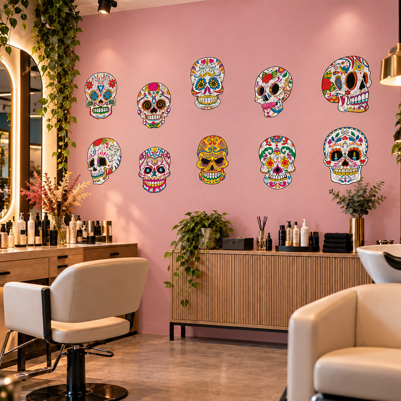 Wall Stickers: Kit of 8 Mexican Skulls