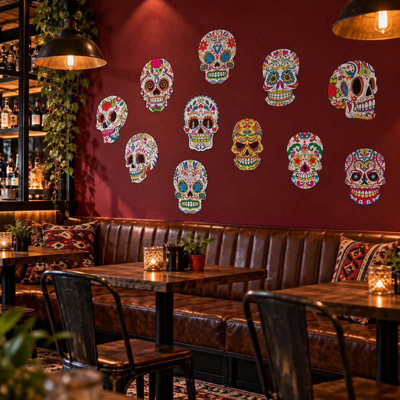 Wall Stickers: Kit of 8 Mexican Skulls