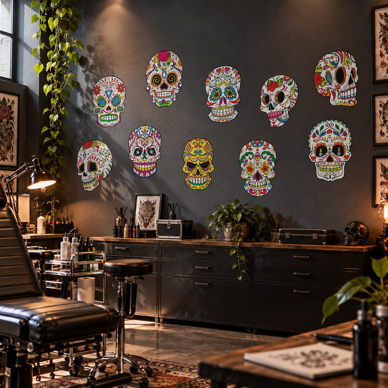 Wall Stickers: Kit of 8 Mexican Skulls