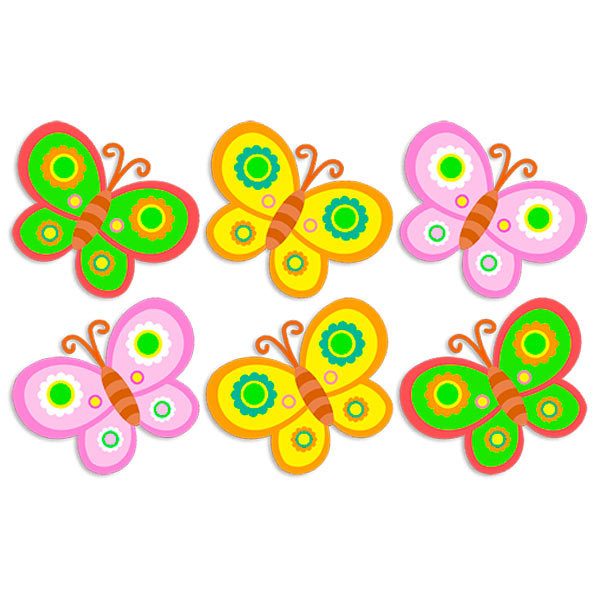 Stickers for Kids: Kit of 6 coloured butterflies