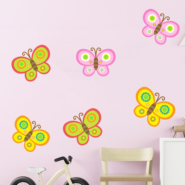 Stickers for Kids: Kit of 6 coloured butterflies