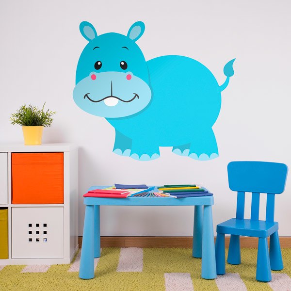 Stickers for Kids: Happy hippopotamus