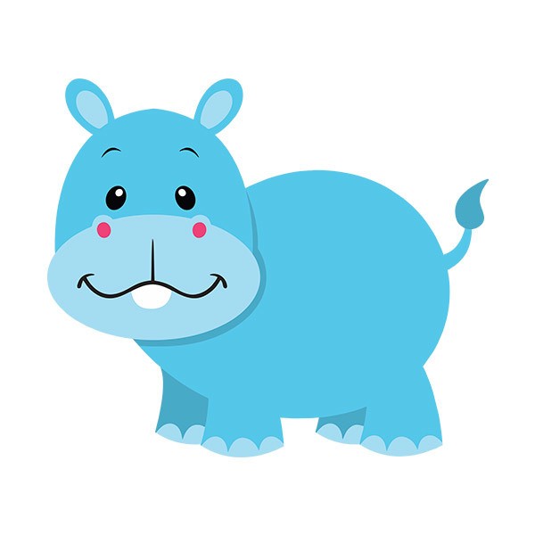 Stickers for Kids: Happy hippopotamus