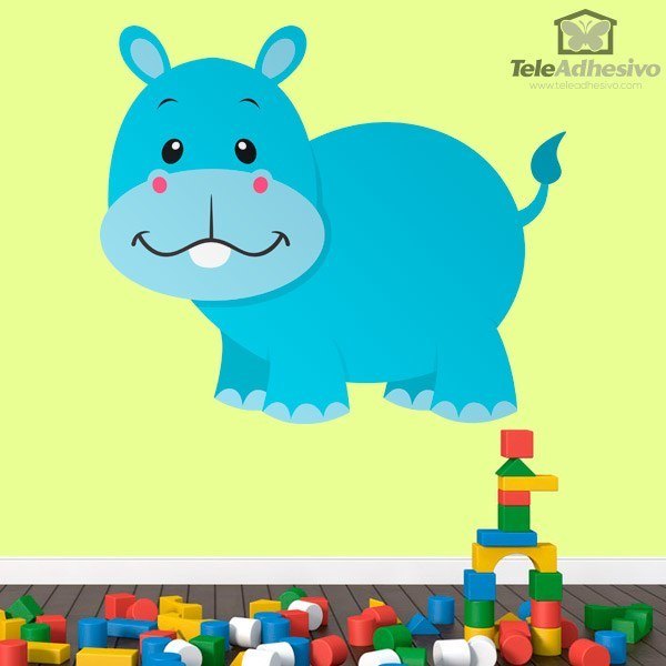 Stickers for Kids: Happy hippopotamus