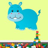 Stickers for Kids: Happy hippopotamus 3