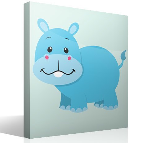 Stickers for Kids: Happy hippopotamus