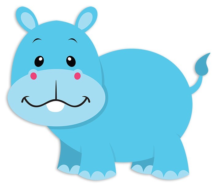 Stickers for Kids: Happy hippopotamus