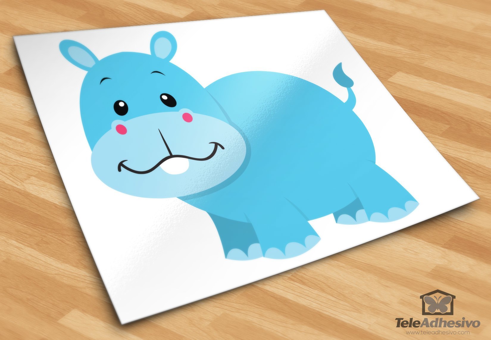 Stickers for Kids: Happy hippopotamus