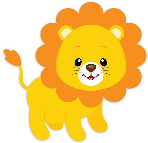 Stickers for Kids: Lion happy