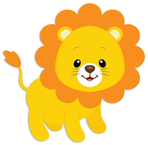 Stickers for Kids: Lion happy
