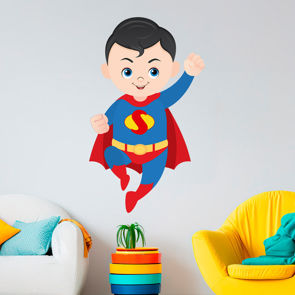 Stickers for Kids: Superman flying