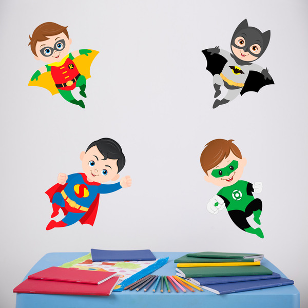 Stickers for Kids: Kit Superheroes flying