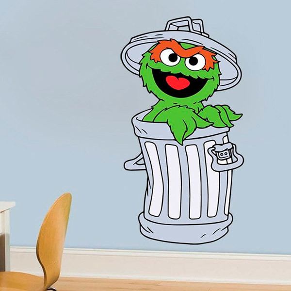 Stickers for Kids: Oscar in the trash can