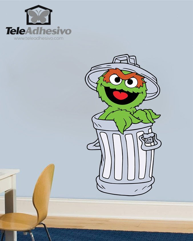 Stickers for Kids: Oscar in the trash can