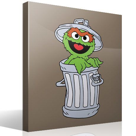 Stickers for Kids: Oscar in the trash can