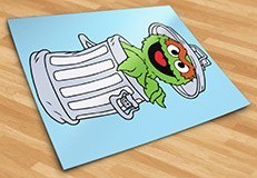 Stickers for Kids: Oscar in the trash can 5