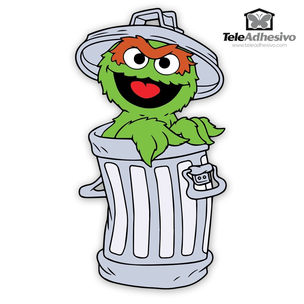 Stickers for Kids: Oscar in the trash can