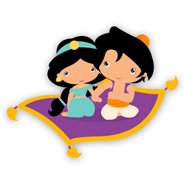 Stickers for Kids: Jasmine and Aladdín