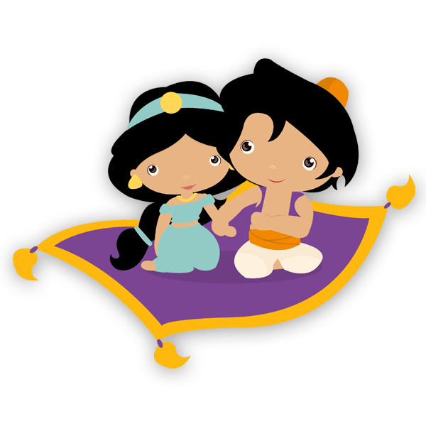 Stickers for Kids: Jasmine and Aladdín