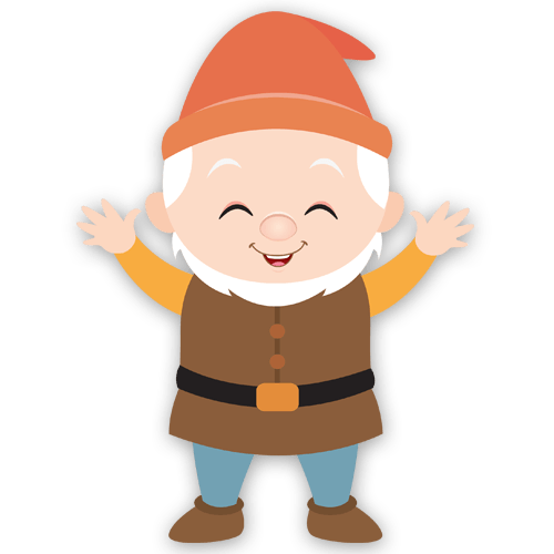 Stickers for Kids Dwarf Happy