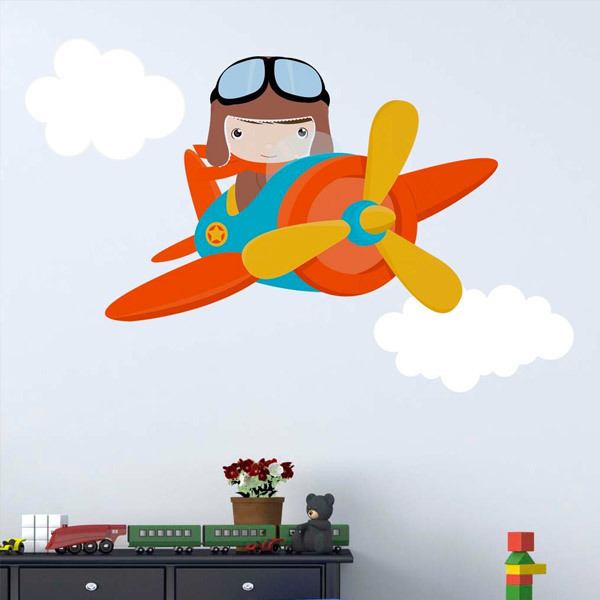 Stickers for Kids: Plane in the clouds