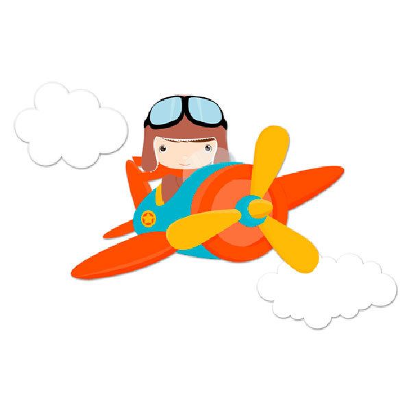 Stickers for Kids: Plane in the clouds