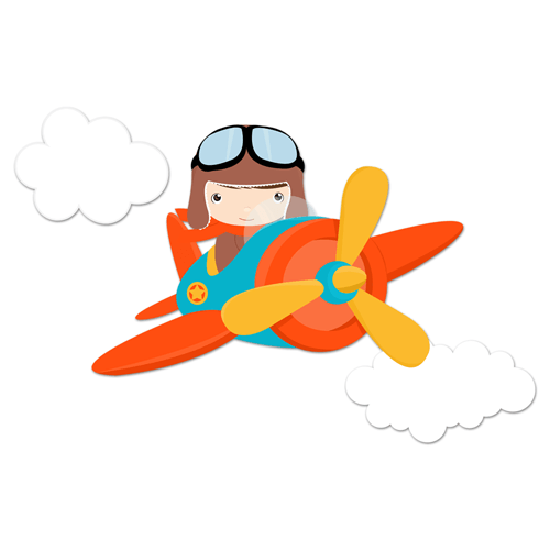 Stickers for Kids: Plane in the clouds 0