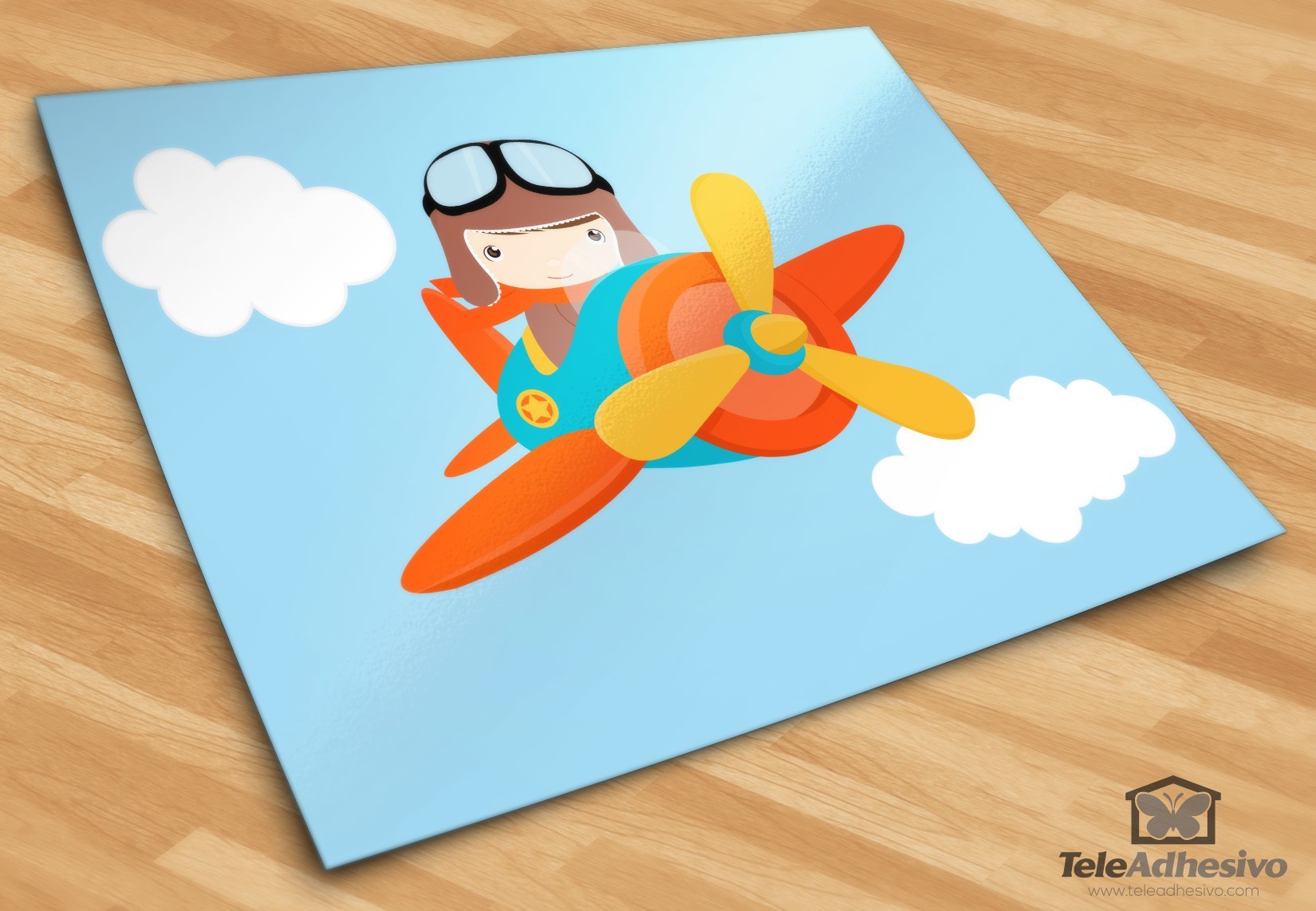 Stickers for Kids: Plane in the clouds