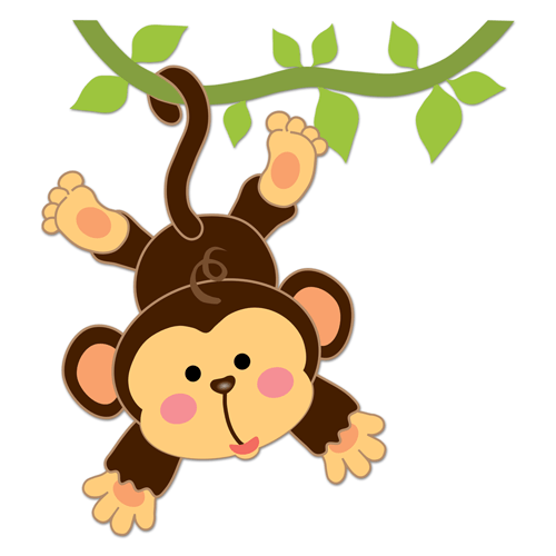 Stickers for Kids: Monkey hung on the vine