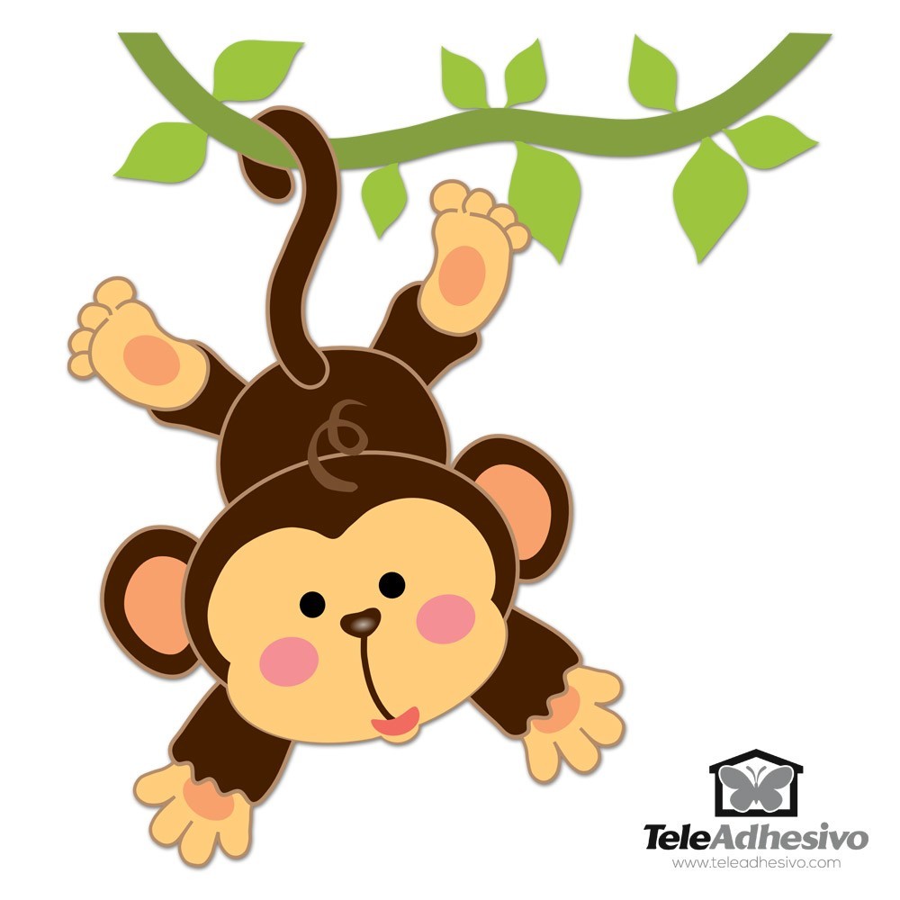 Stickers for Kids: Monkey hung on the vine