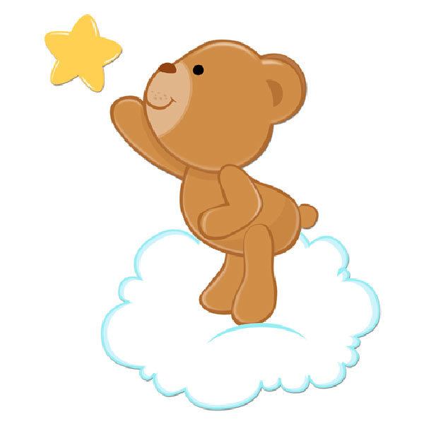 Stickers for Kids: Little bear catching a star