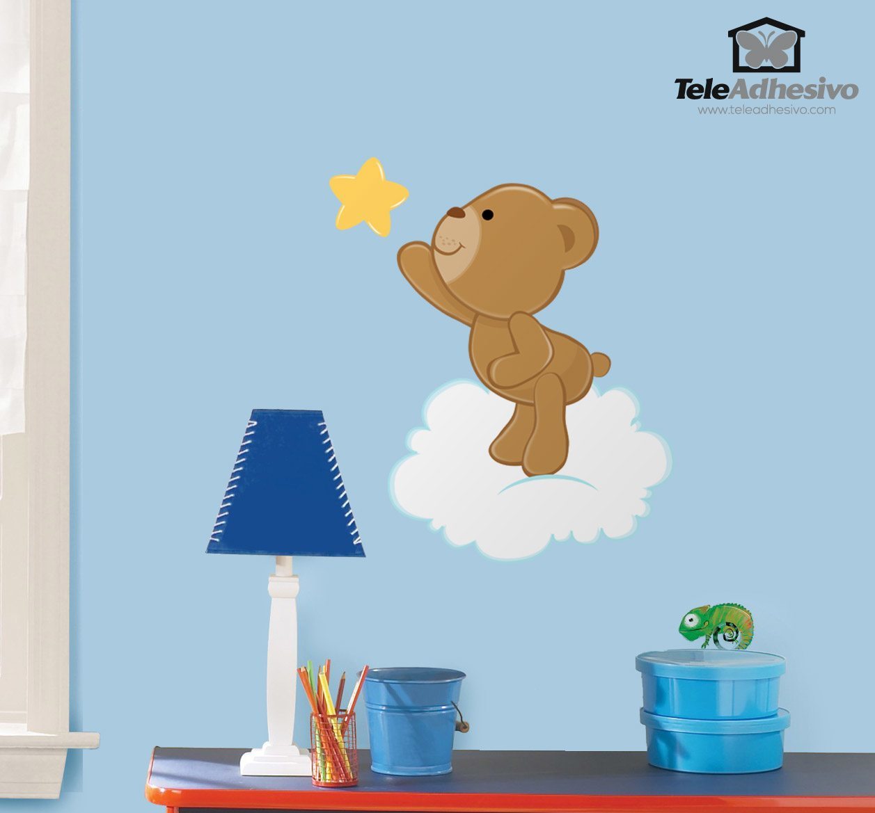 Stickers for Kids: Little bear catching a star