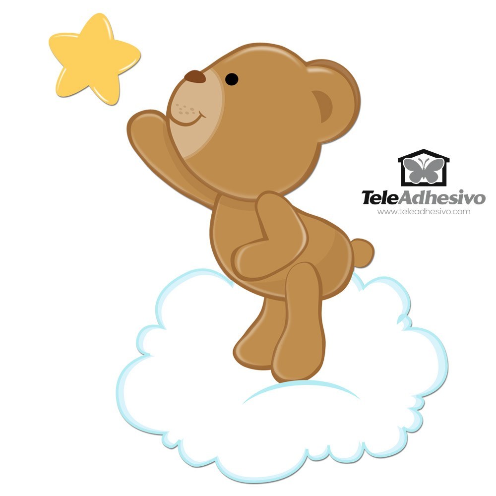 Stickers for Kids: Little bear catching a star