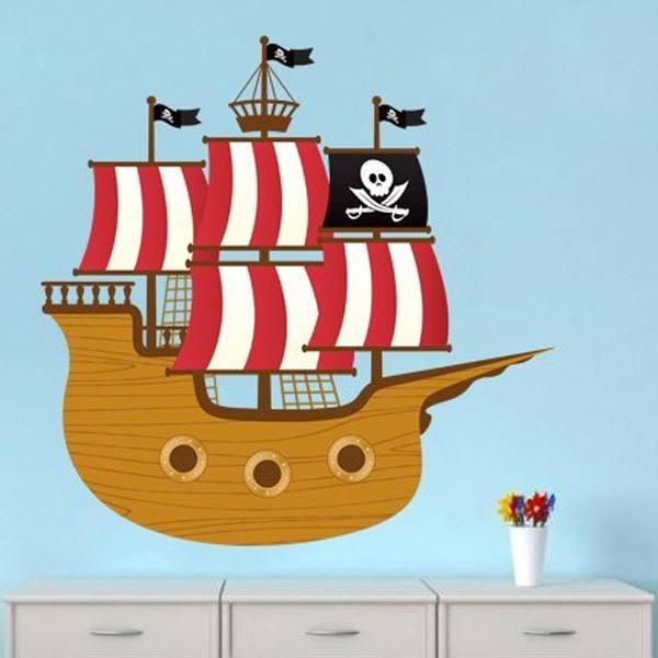 Stickers for Kids: Small pirate boat